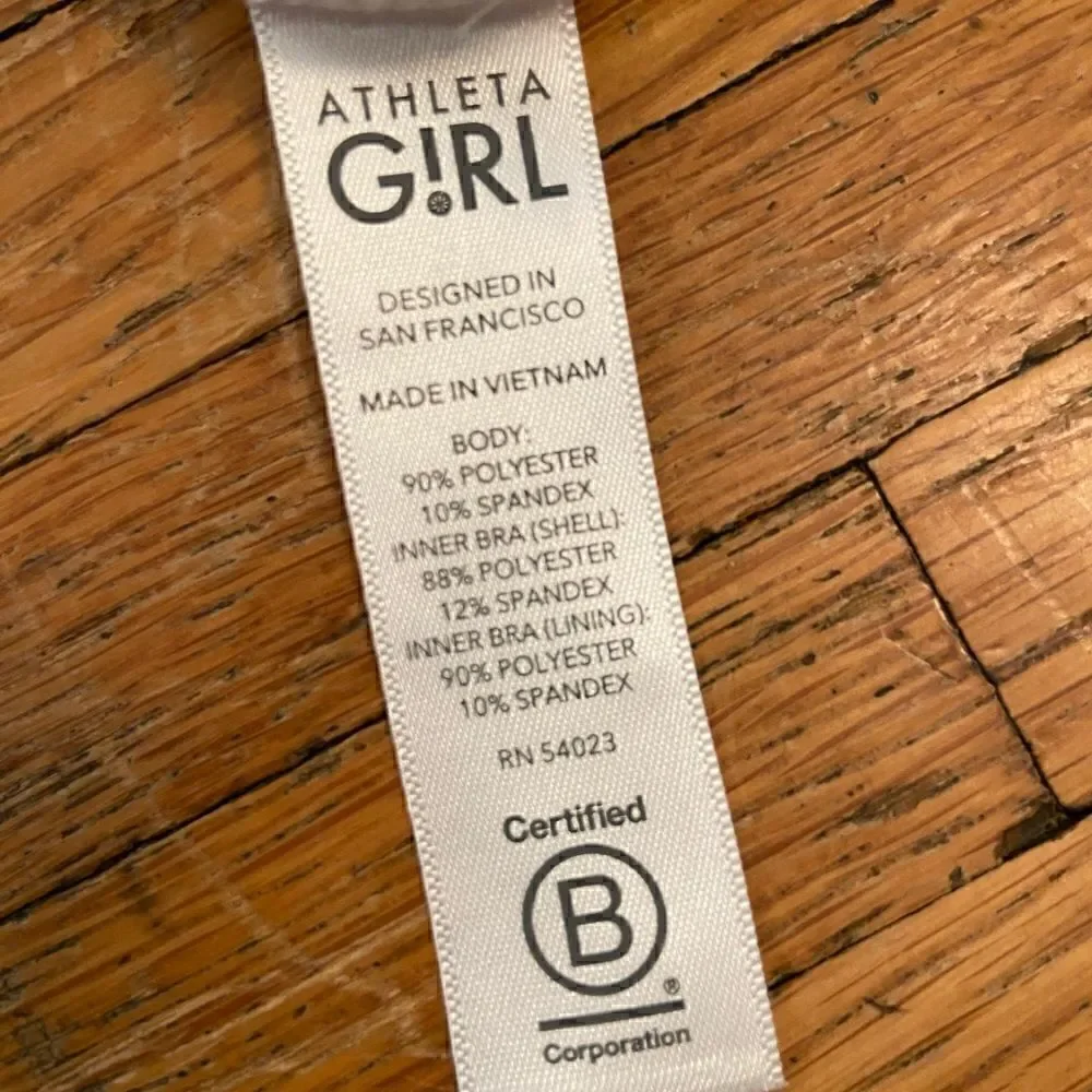 Athleta Girl white double athletic tank top